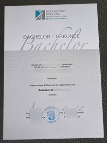 Hochschule Koblenz Urkunde, Hochschule Koblenz diploma sample