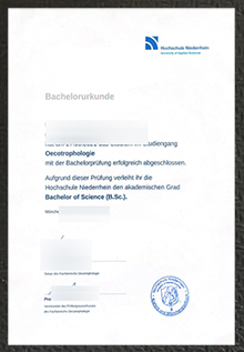Hochschule Niederrhein Urkunde, Hochschule Niederrhein diploma sample