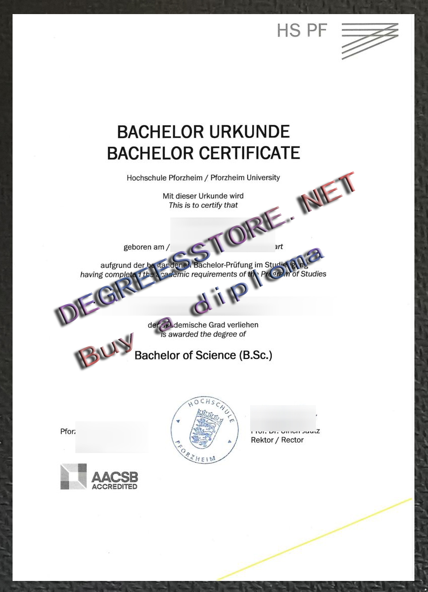 Hochschule Pforzheim Urkunde, Hochschule Pforzheim diploma