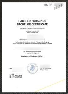 Hochschule Pforzheim Urkunde