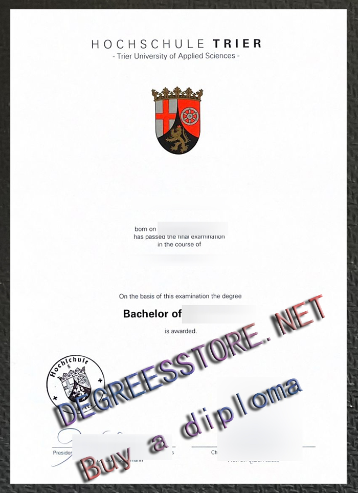 Hochschule Trier Urkunde, Hochschule Trier diploma