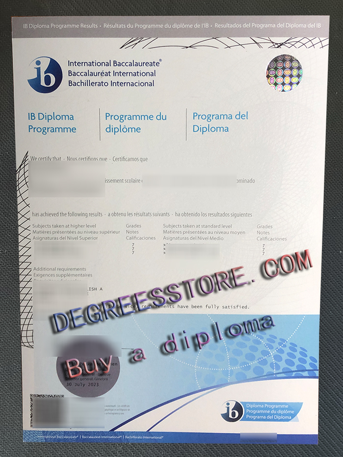 IB diploma, International Baccalaureate diploma