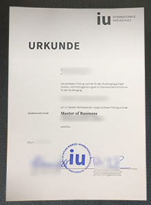 IU Internationale Hochschule Urkunde
