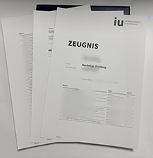 IU Internationale Hochschule Zeugnis sample