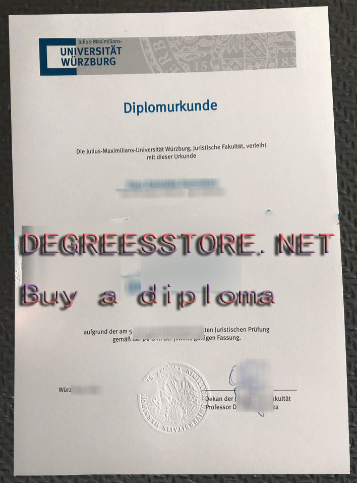 Julius-Maximilians-Universität Würzburg Urkunde, University of Würzburg diploma