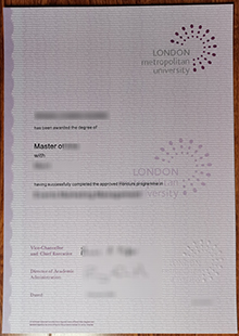 London Metropolitan University degree certificate