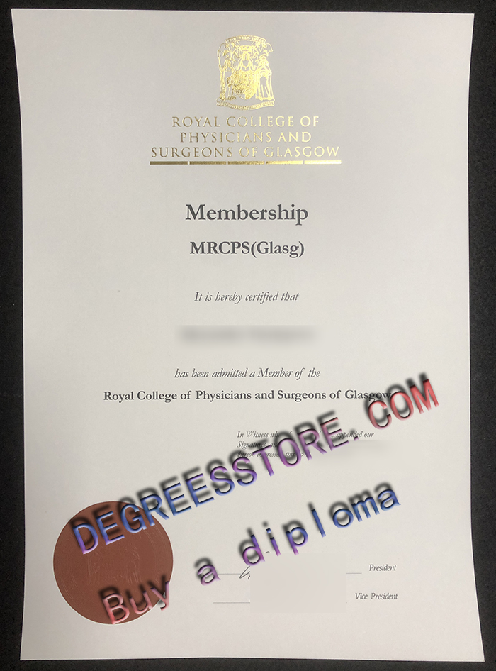 MRCPS Glasg certificate 