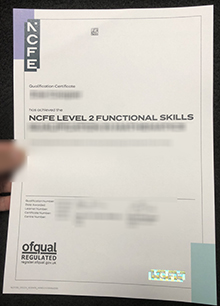 NCFE level 2 Functional Skills Qualification Certificate sample
