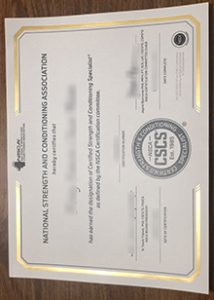 NSCA CSCS certificate sample
