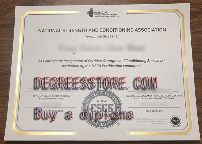 NSCA CSCS certificate