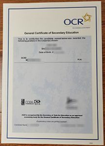 OCR GCSE certificate