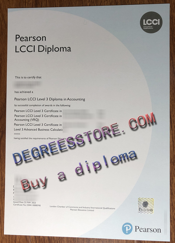 Pearson LCCI diploma