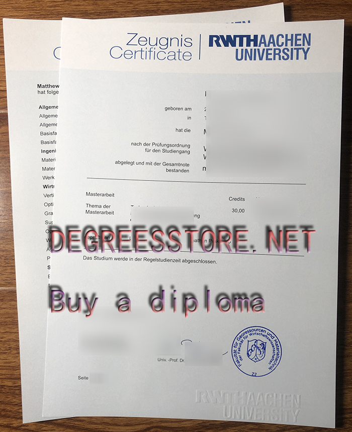 RWTH Aachen University Zeugnis