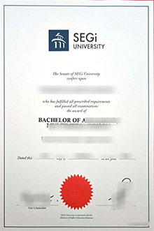 SEGi University diploma sample