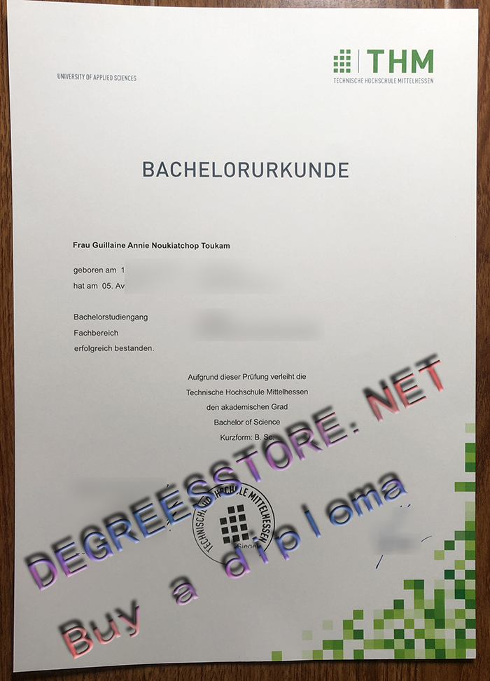 Technische Hochschule Mittelhessen Urkunde