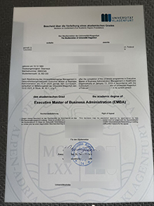 Universität Klagenfurt diploma