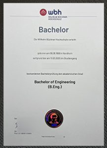 Wilhelm Büchner Hochschule Urkunde, WBH diploma sample