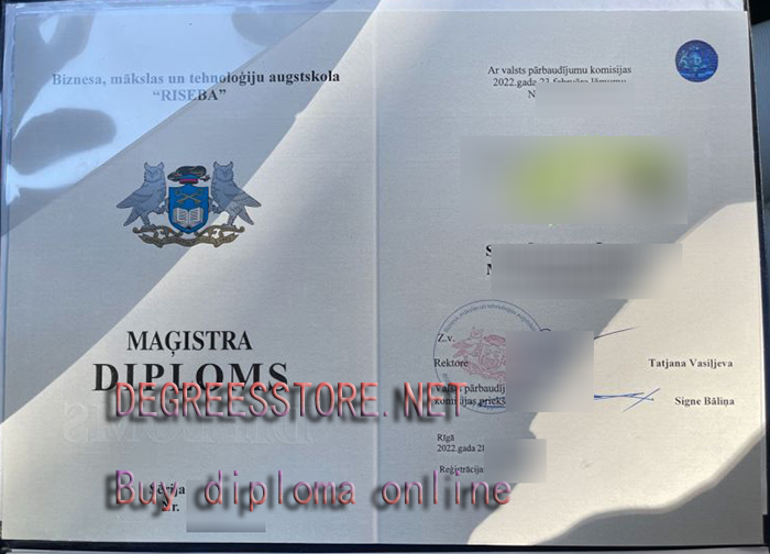 Biznesa, mākslas un tehnoloģiju augstskola RISEBA diploma