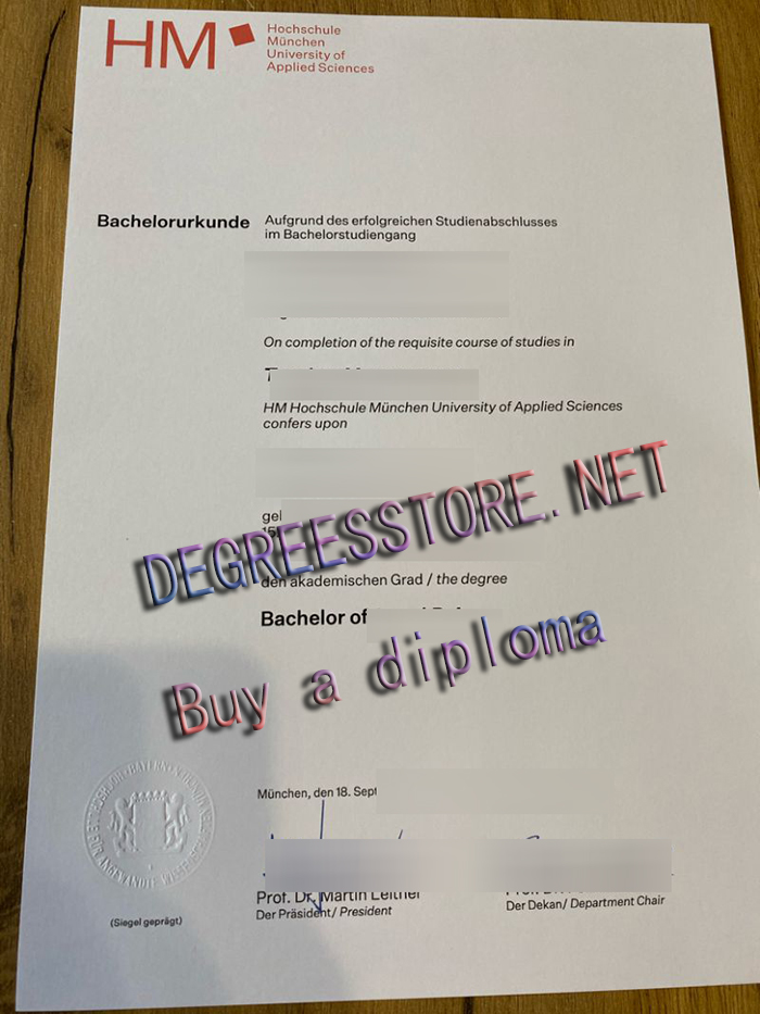 Hochschule München Urkunde