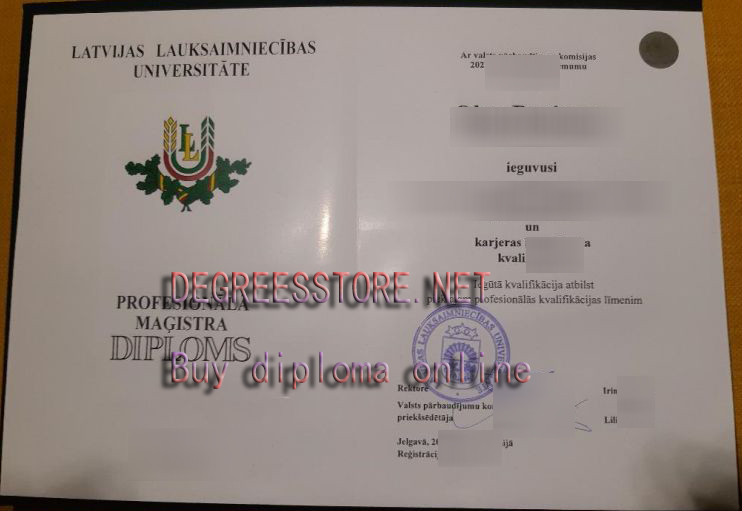 Latvijas Laukterijskej universitāte diploma