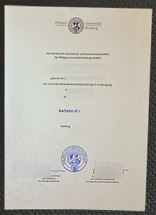 Philipps-Universität Marburg Urkunde, Marburg University diploma sample