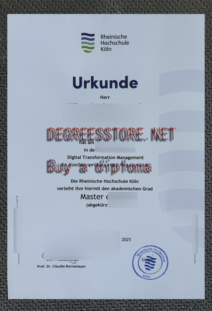 Rheinische Fachhochschule Köln Urkunde 2025