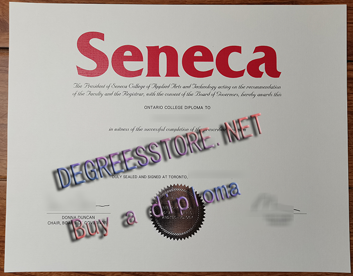 Seneca College diploma certificate 2016