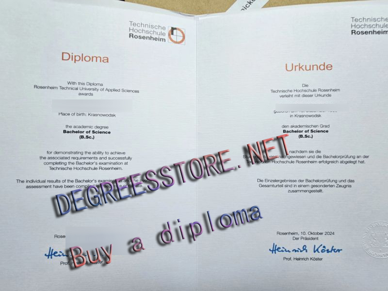 Technische Hochschule Rosenheim diploma, Technische Hochschule Rosenheim Urkunde
