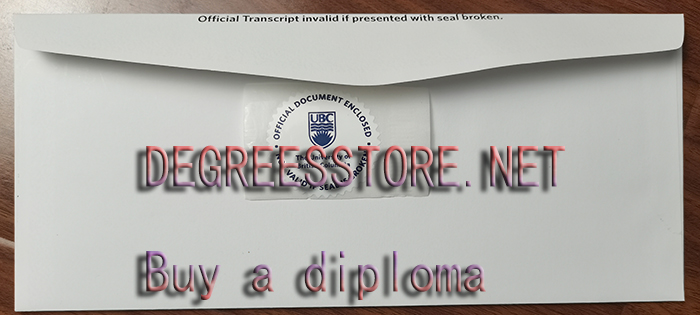 UBC transcript envelope sample