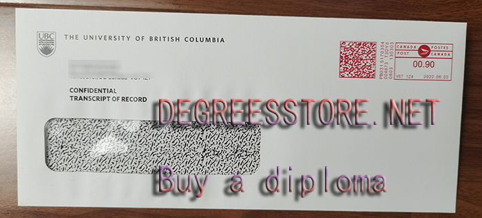 UBC transcript envelope