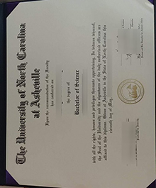 UNC Asheville diploma, UNCA degree sample