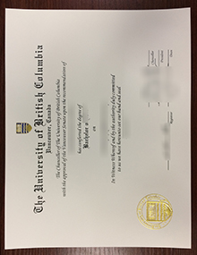 University of British Columbia diploma, UBC degree sample
