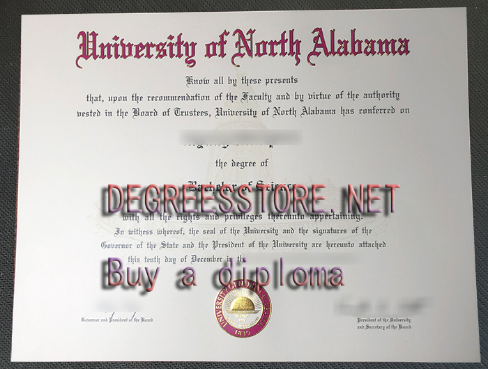 University of North Alabama degree, UNA diploma University of North Alabama degree, UNA diploma