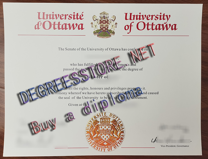 University of Ottawa degree, Université d'Ottawa diploma sample