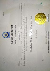 Bahria University diploma sample