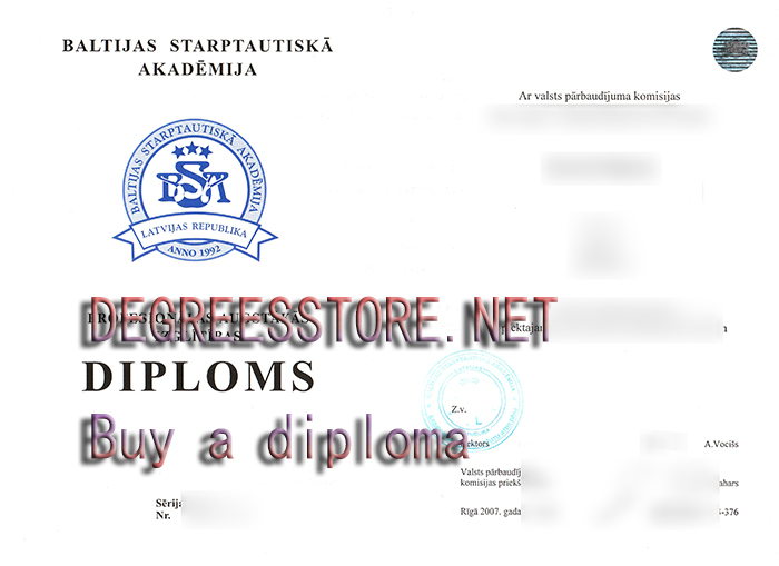 Baltic International Academy diploma