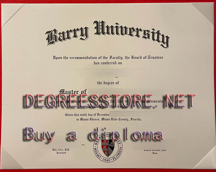 Barry University diploma