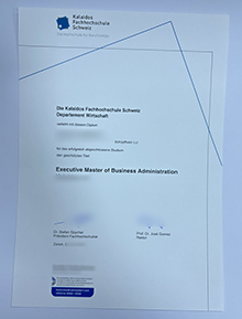 Kalaidos Fachhochschule Schweiz MBA diploma sample