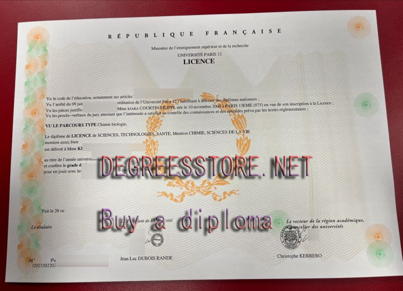 Paris XII LICENCE, Université paris 12 LICENCE