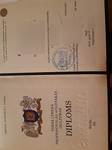 Turība University diploma sample