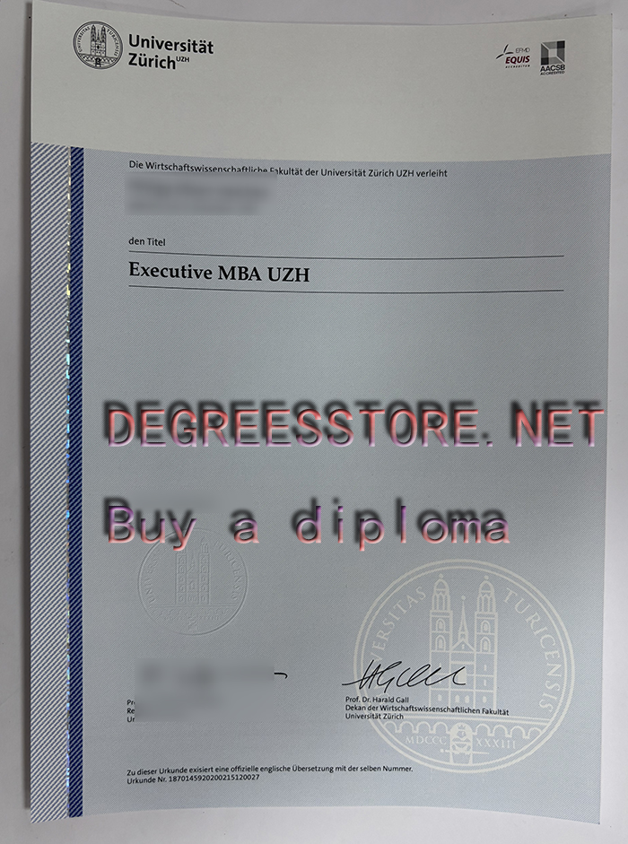 Universität Zürich Credentials, Universität Zürich degree