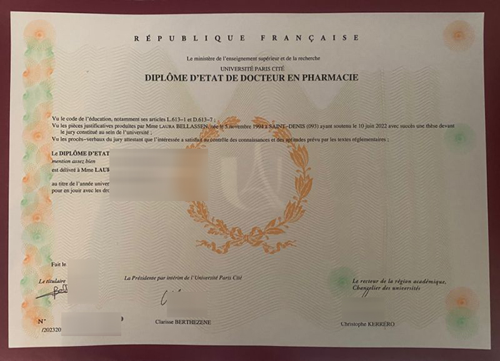 Université Paris-Cité Diplôme