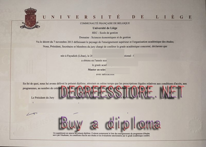 Université de Liège diploma