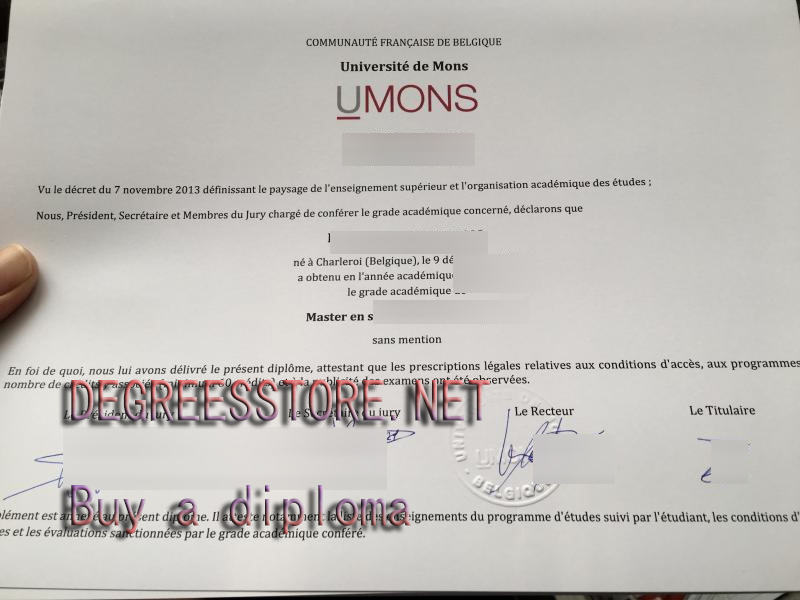 Université de Mons diploma sample