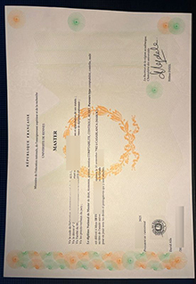 Université de Rennes Master Diplôme sample, Université de Rennes Licence sample