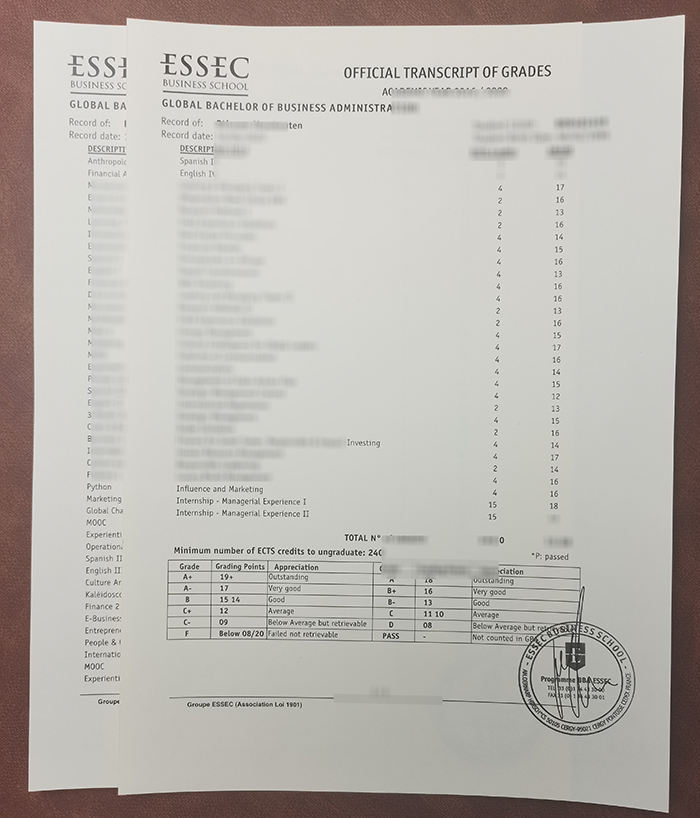 ESSEC Business School Official transcript ESSEC Business School Official transcript