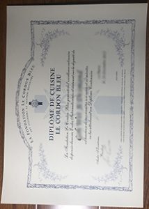 Le Cordon Bleu diploma sample