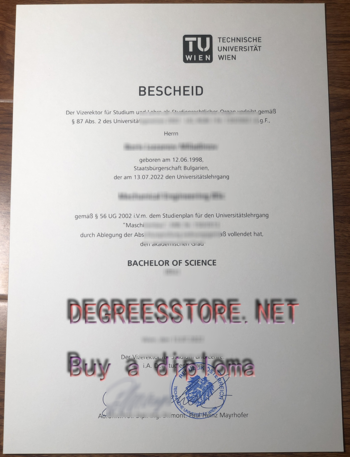 Technische Universität Wien diploma