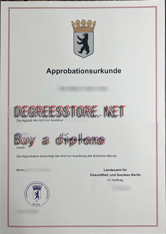 Berlin Approbation als Arzt Urkunde Berlin Approbation als Arzt Urkunde