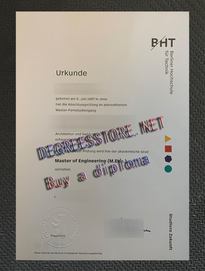 Berliner Hochschule für Technik Urkunde 